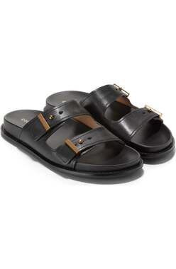 Cole Haan Marisol Women's Footbed Slide Sandals in Black Leather, size 8